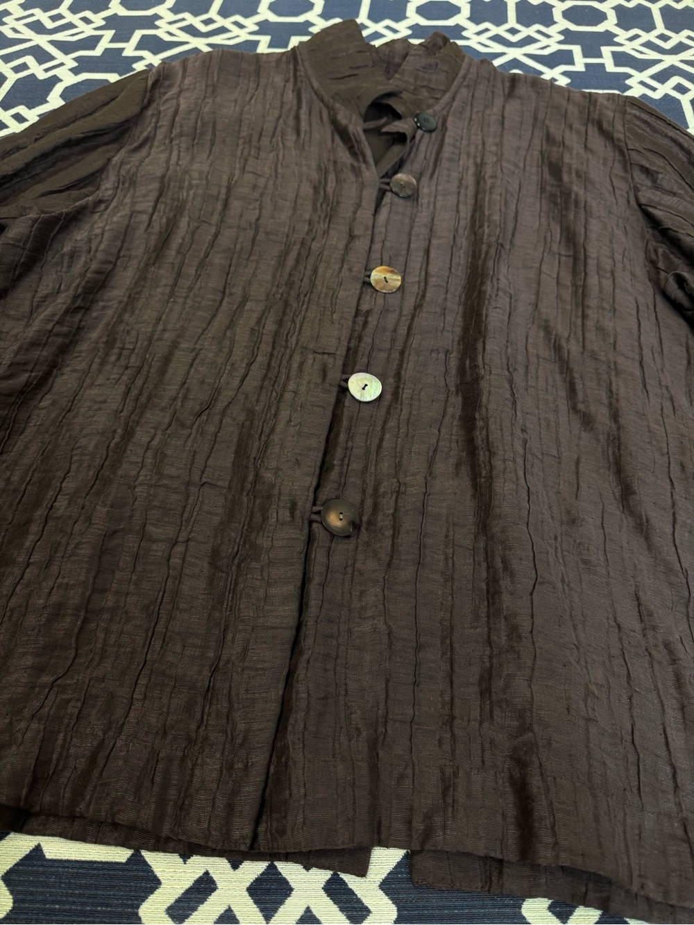 Eskandar Button Front Oversized Linen Shirt - Picture 8 of 14